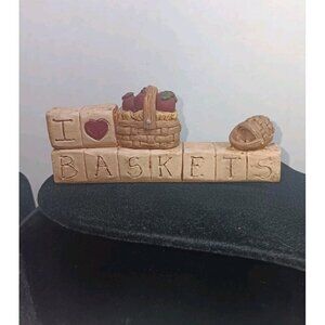 Vintage Suzi Skoglund Apple Blossom Bucket Figurine Resin I Love Baskets